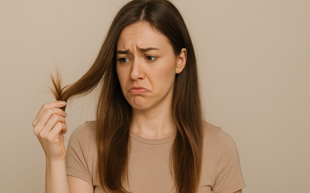 woman with split ends